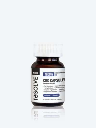 Bottle of resolveCBD 400mg Capsules
