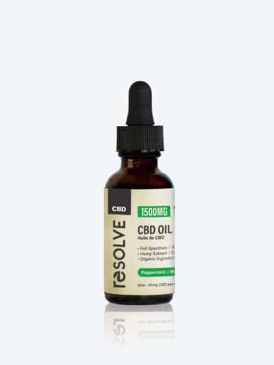 Bottle of resolveCBD 1500 peppermint Oil